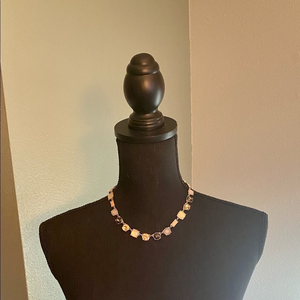 Loft-Gold Tone Multi Gemstone Necklace